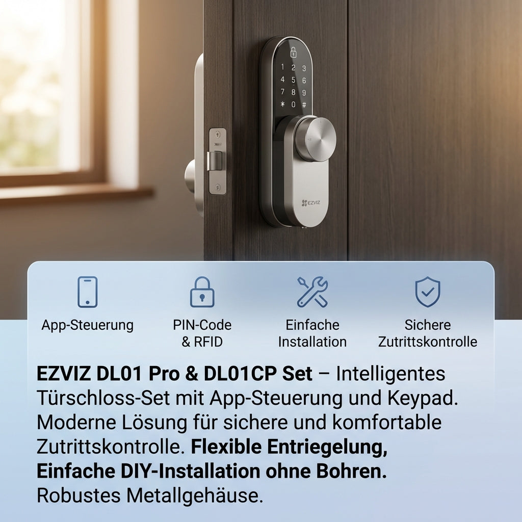 EZVIZ intelligentes Schloss DL01 Pro inkl. Multifunktionstastatur DL01 CP: Ihre smarte Lösung für sichere Zutrittskontrolle