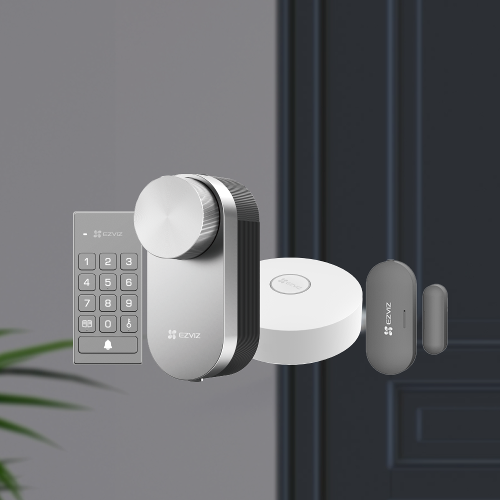 EZVIZ  intelligentes Schloss DL01 Pro inkl. Multifunktionstastatur DL01 CP und A3 Hub